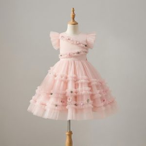 5 Stunning Satin Dresses | Girls Solid Satin Couture Dress with Elegant Ruffle Details