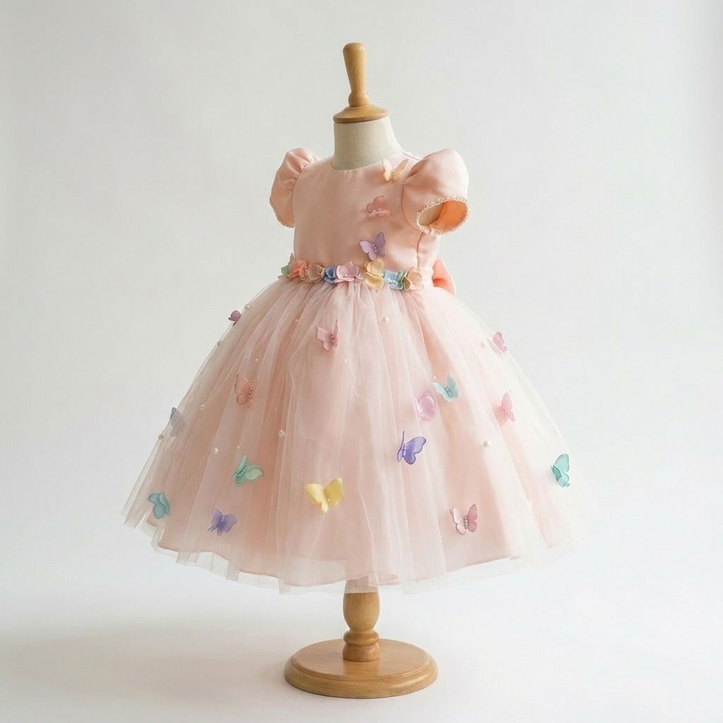 5 Whimsical Princess Dresses | Girls Blush Pink Tulle Birthday Dress with Elegant Luxury Details - Image 2