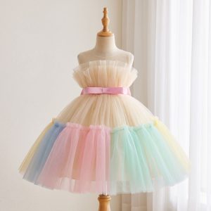 ✨ 7 Magical Rainbow Tulle Dresses | Girls Pastel Princess Party Dress with Pink Bow