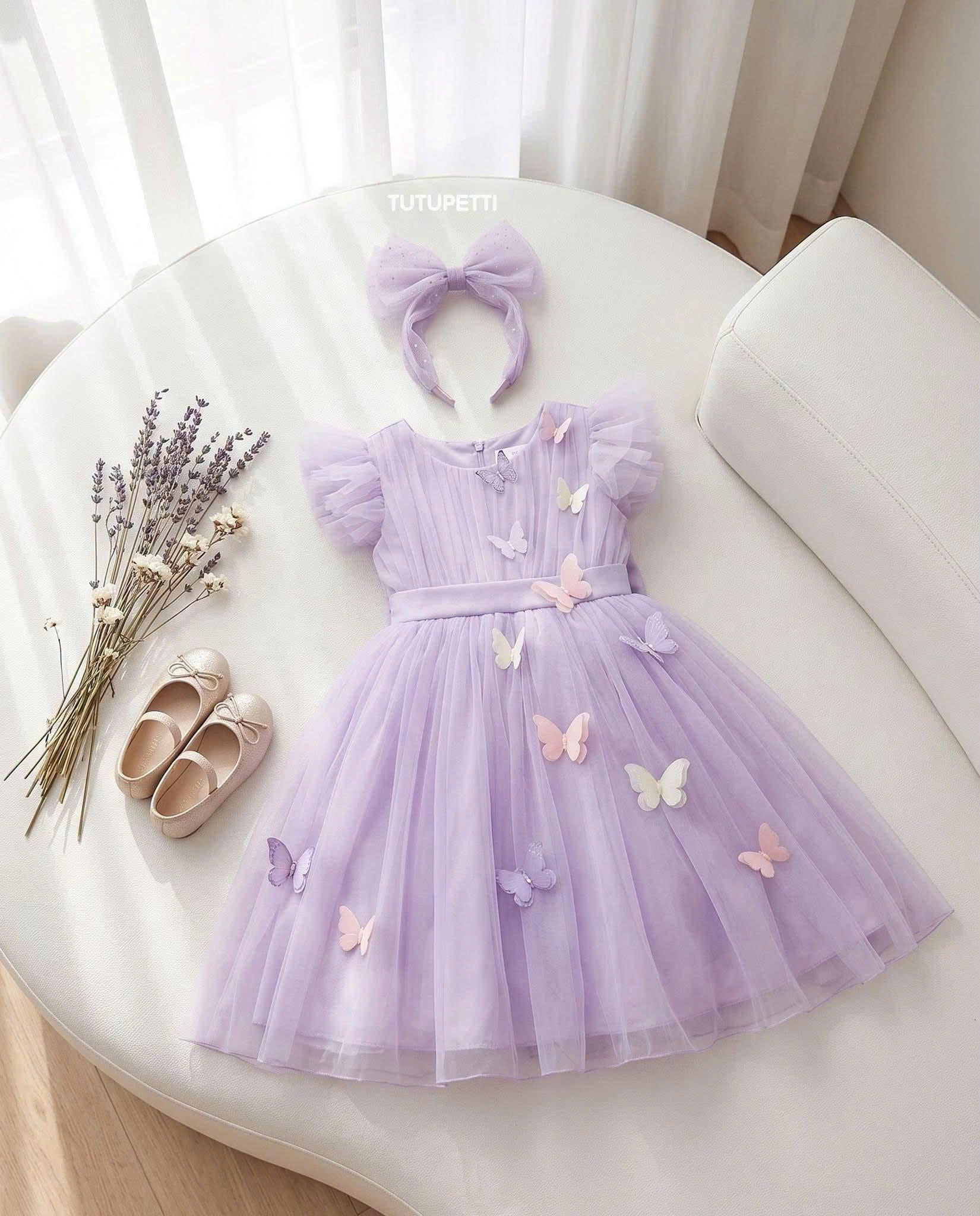 8 Magical Flower Girl Dresses | Lavender Tulle Butterfly Princess Dress for Girls - Image 3