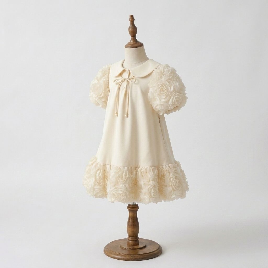5 Gorgeous Boutique Dresses | Girls Ivory Princess Dress with Elegant Luxury Details - Image 2