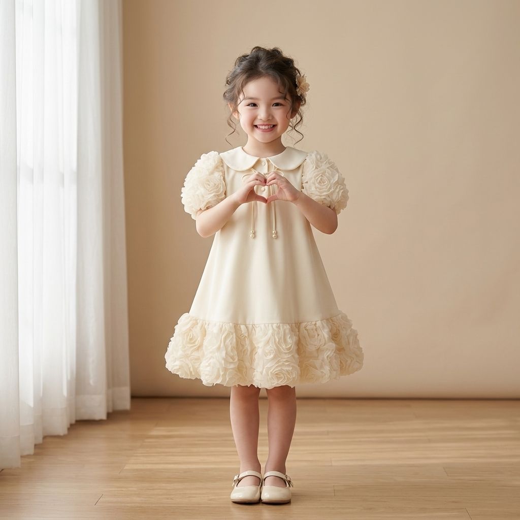 5 Gorgeous Boutique Dresses | Girls Ivory Princess Dress with Elegant Luxury Details - Image 3