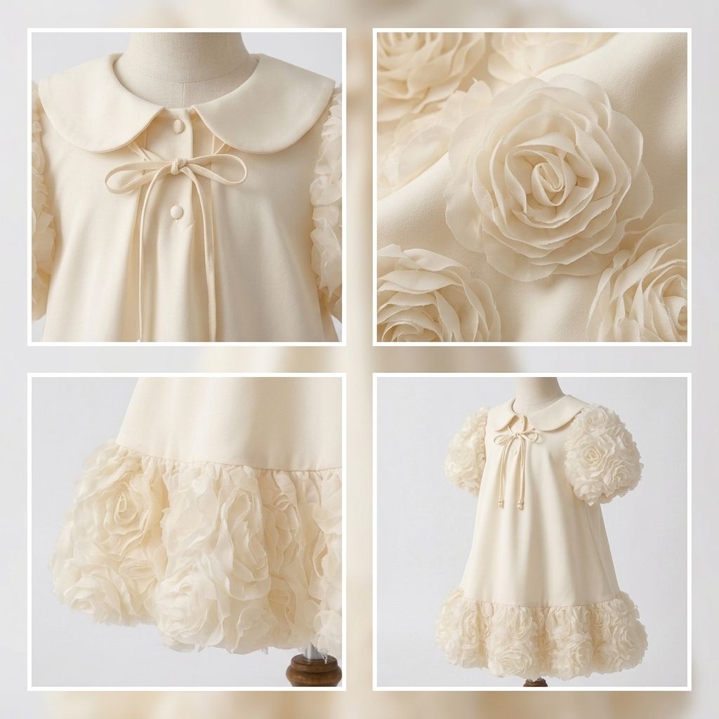 5 Gorgeous Boutique Dresses | Girls Ivory Princess Dress with Elegant Luxury Details - Image 4