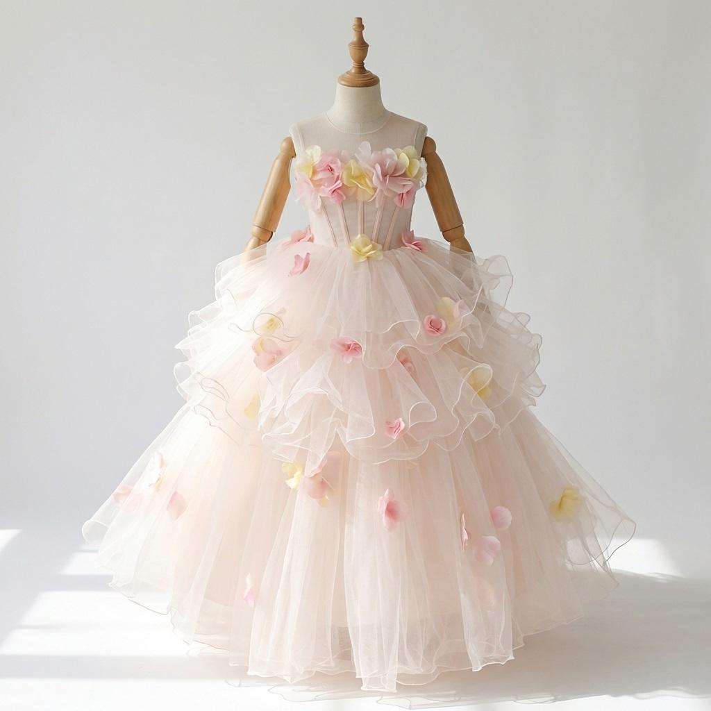 Floral Birthday Dresses – 01 Enchanting Dreamy Tulle Dress for Girls