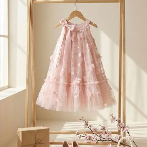 Pink Birthday Dresses for Girls – 1 Lovely Romantic Bow Tulle Dress