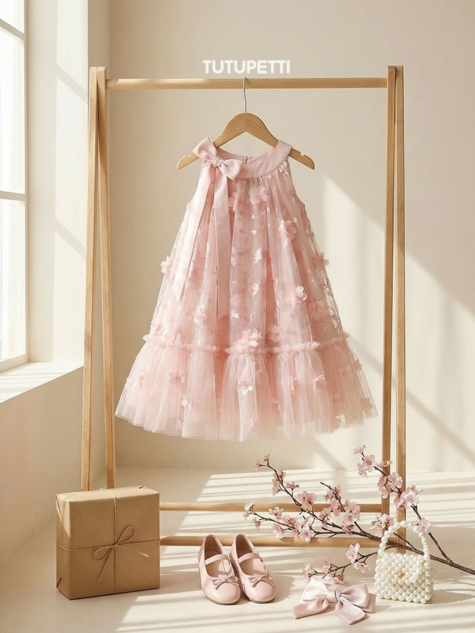 Pink Birthday Dresses for Girls – 1 Lovely Romantic Bow Tulle Dress