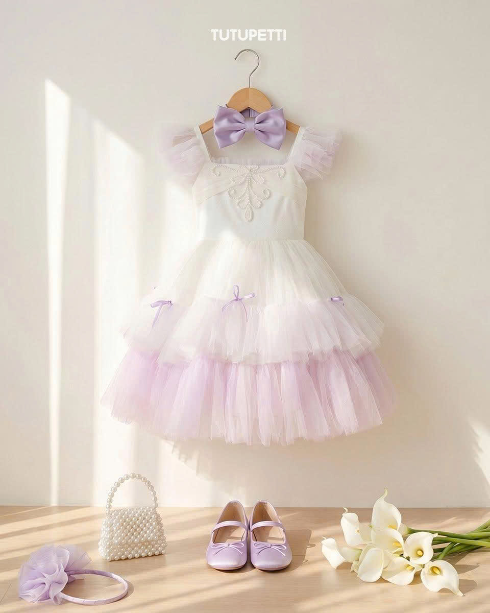 Purple Birthday Dresses for Girls – 1 Pearl Enchanting Tiered Tulle Gown