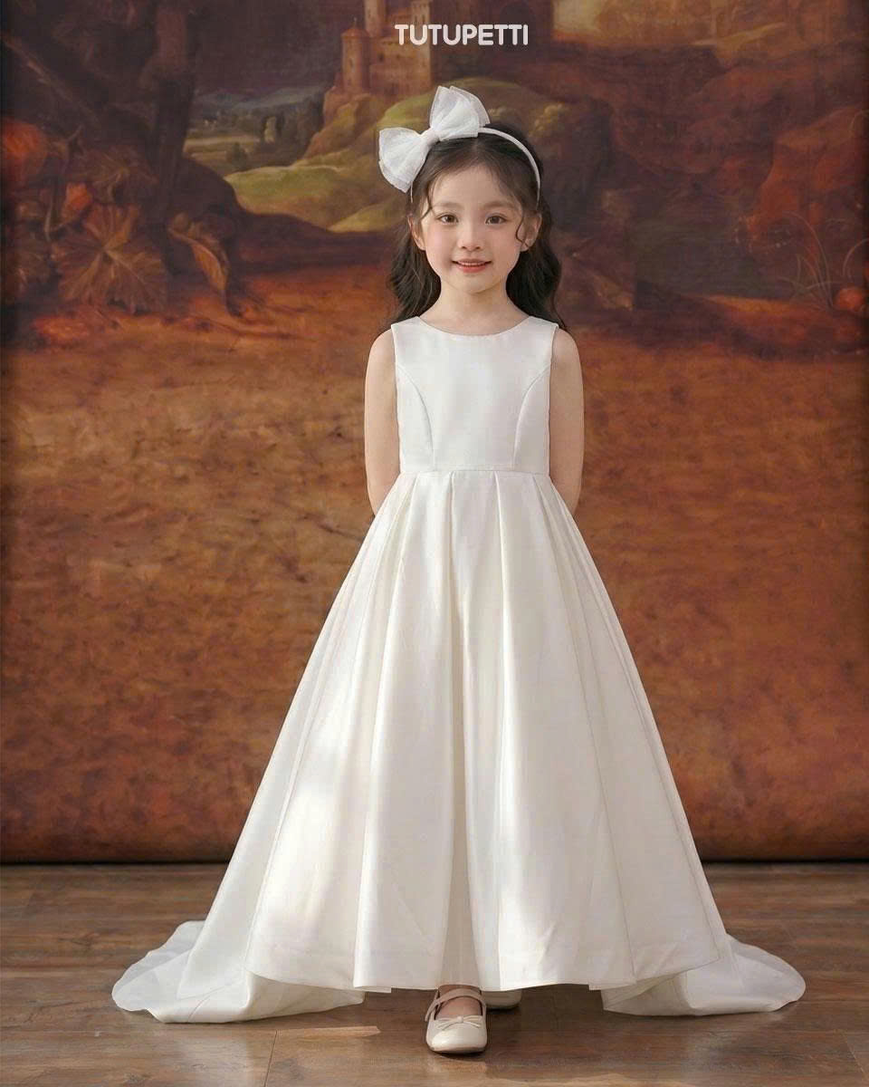 High-Low Birthday Dresses – 2 Breathtaking Supreme Big Bow Satin Gowns - Image 3