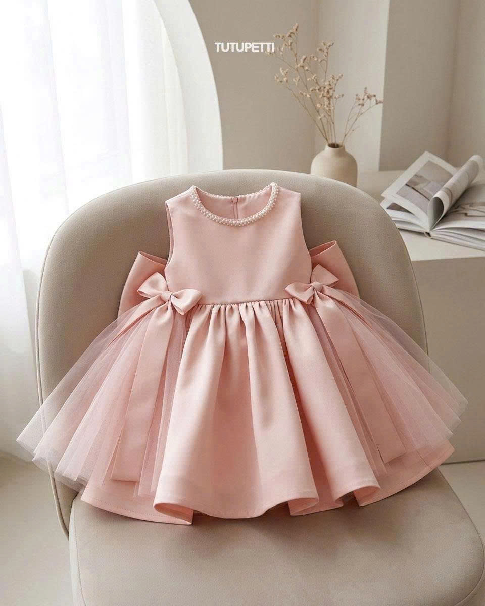 Pink Birthday Dresses for Girls – 1 Lovely Charming Floral Tulle Dress (Copy) - Image 2
