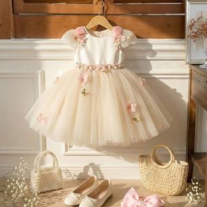 Princess Birthday Dresses – 1 Breathtaking Charming Butterfly Flower Gown