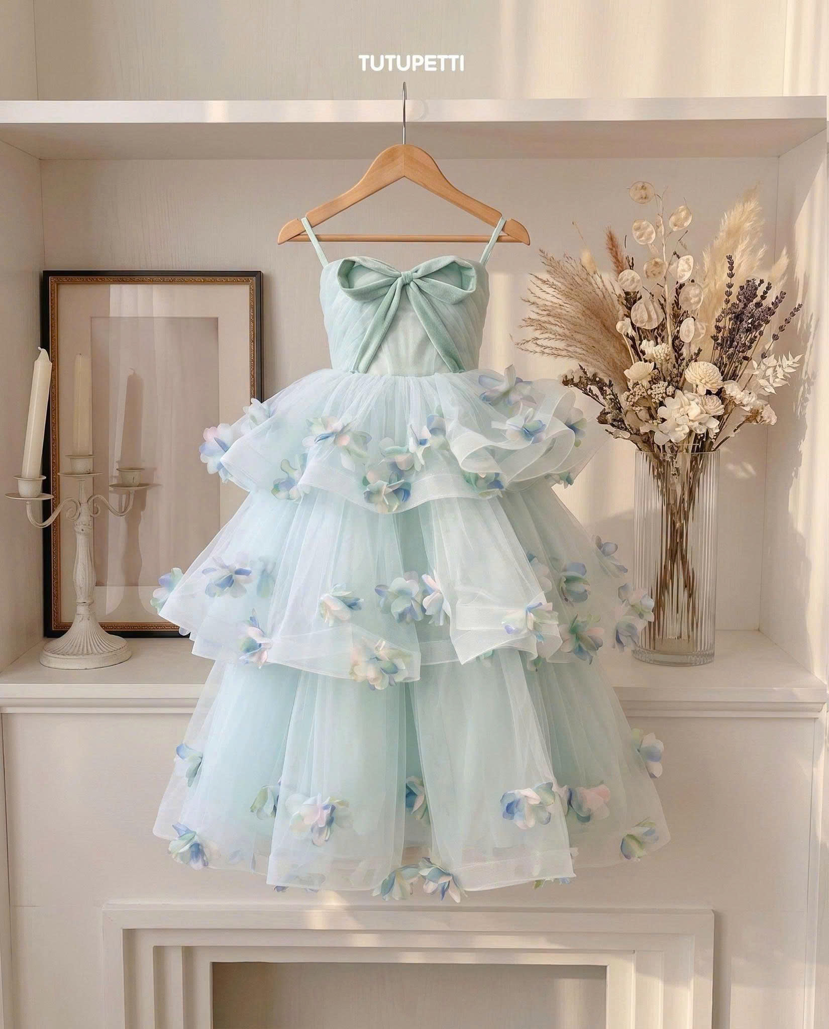 Mint Green Birthday Dresses for Girls – 1 Breathtaking Enchanting Tiered Floral Gown