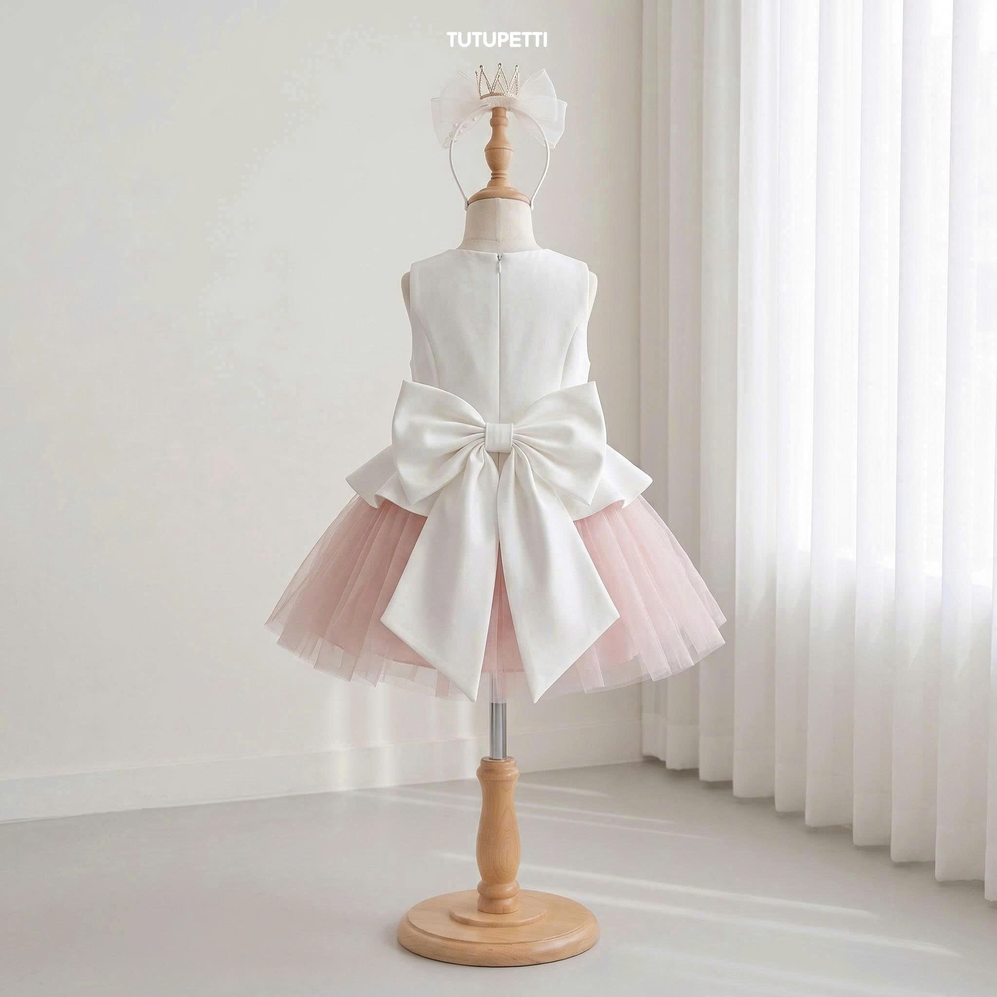Peplum Birthday Dresses – 1 Charming Delightful Pink White Tulle Dress - Image 2