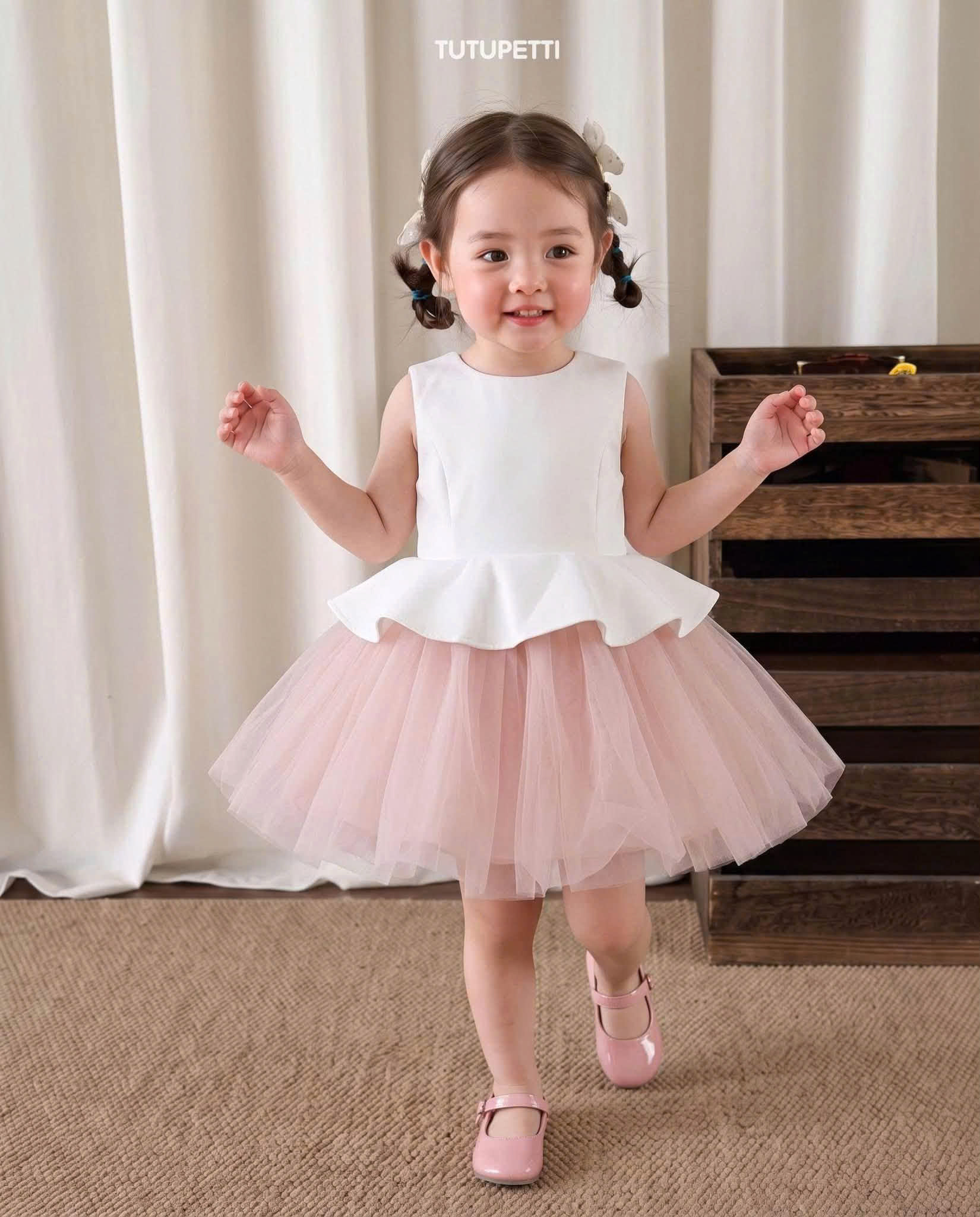 Peplum Birthday Dresses – 1 Charming Delightful Pink White Tulle Dress - Image 3