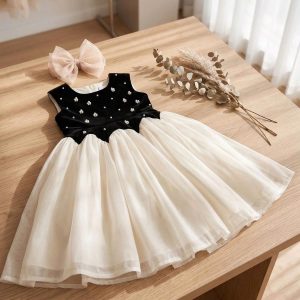Velvet Birthday Dresses – 1 Pearl Dazzling Black Ivory Gown